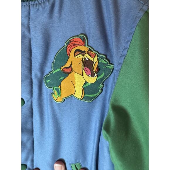 Disney The Lion King Simba Varsity Jacket Boys Size 4 Blue Green - Picture 5 of 8